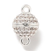 Brass Micro Pave Clear Cubic Zirconia Magnetic Clasps KK-P284-01A-S-1
