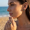 Printed 304 Stainless Steel Stud Earrings WG502A7-01-1