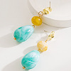 Alloy & Resin Dangle Stud Earrings WG13DBD-04-1