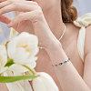 Brass Enamel Evil Eye Link Bracelets BJEW-NB0001-03-6