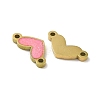 Ion Plating(IP) 316L Surgical  Stainless Steel Enamel Heart Connector Charms STAS-D035-21G-2