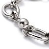 304 Stainless Steel Round Link Chain Bracelets BJEW-I293-01P-2