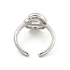 Brass Letter Open Cuff Rings for Women RJEW-G313-01G-P-3