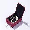 Burlap and Velvet Pendant Necklace Boxes OBOX-D004-M-4