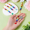 5Pcs 5 Colors Alloy Enamel Heart Pendant Decorations HJEW-TA0001-27-5