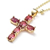 Fashionable Hip Hop Cross Pendant Necklace for Women with Micro Inlaid Gemstones and Zircon Crystals (NKB072) ST0177423-2