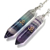 Bullet Natural Fluorite Pointed Dowsing Pendulums AJEW-B106-01AS-02-2