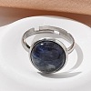 Half Round Natural Sodalite Finger Rings RJEW-M062-01P-09-4