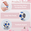 30Pcs Large Hole FootBall/Soccer Ball Alloy Enamel European Beads MPDL-ME0001-06B-3