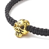 4Pcs 4 Color Synthetic Hematite & Alloy Skull Braided Bead Bracelets Set BJEW-JB09215-5