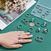 20Pcs 5 Styles 304 Stainless Steel Finger Rings for Men RJEW-UN0003-12-4