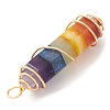 7 Chakra Gemstone Double Terminal Pointed Pendants PALLOY-TA00057-02-2