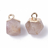 Natural Strawberry Quartz Charms X-G-S359-015E-2