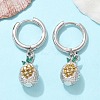 Brass Cubic Zirconia Hoop Earrings EJEW-Q015-02P-A-1