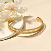 304 Stainless Steel Open Cuff Bangles for Women LS-BJEW-Z083-02G-05-2