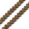 Electroplated Natural Lava Rock Beads Strands G-Q1009-G01-02H-1