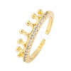 Brass Micro Pave Clear Cubic Zirconia Cuff Rings RJEW-M066-02G-4