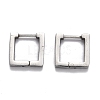 Tarnish Resistant 304 Stainless Steel Square Huggie Hoop Earrings STAS-H156-09A-P-2