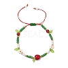 Glass Seed Beads & Lampwork Beads Braided Bead Bracelets for Women BJEW-MZ00212-02-2
