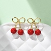 Cherry Brass ABS Plastic Pearl Stud Earrings EJEW-U062-03G-02-2