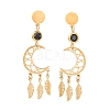 304 Stainless Steel Dangle Stud Earrings EJEW-F393-08G-4