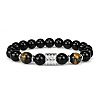 Natural Obsidian Stretch Bracelets VW3754-1-1