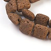 Electroplated Natural Lava Rock Bead Strands G-E497-G04-1