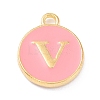 Golden Plated Alloy Enamel Charms X-ENAM-Q437-14V-1