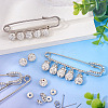 8Pcs 4 Styles Iron Rhinestone Safety Pins FIND-TA0008-81-7