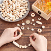180Pcs 18 Styles Natural Wooden Beads WOOD-PH0002-38-3