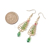 Copper Wired Glass Dangle Earrings EJEW-JE05917-3