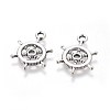 Tibetan Style Alloy Helm Pendants TIBEP-16625-AS-RS-2