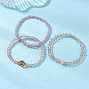 3Pcs 3 Styles Glass Beads Stretch Bracelets for Women BJEW-JB12880-1