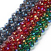 Transparent Electroplate Glass Beads Strands EGLA-T020-10-A-1