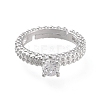 Adjustable Brass Micro Pave Clear Cubic Zirconia Finger Rings RJEW-L098-003A-P-1