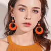 6 Pairs 6 Colors Donut Resin Dangle Earrings with Iron Pins for Women EJEW-AN0004-14-4