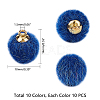 Faux Mink Fur Covered Charms WOVE-PH0001-15-8