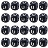 20Pcs Black Cube Letter Silicone Beads 12x12x12mm Square Dice Alphabet Beads with 2mm Hole Spacer Loose Letter Beads for Bracelet Necklace Jewelry Making JX433U-1