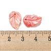 Synthetic Coral Dyed Leaf Charms CORA-Q034-02-01-3