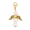 Angel Shell Pearl & Alloy Pendant Decoration HJEW-JM02402-4