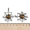 Natural Tiger Eye Spider Web Pendants G-Q163-09AS-04-3