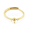 Flat Round Brass Adjustable Ring Settings LS-KK-G527-01B-G-2