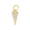 Rack Plating Brass Micro Pave Clear Cubic Zirconia Charms KK-Z060-15G-1