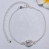 Delicate Silver Plated Brass Cubic Zirconia Filigree Anklets AJEW-BB05248-B-4