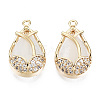 Brass Micro Pave Clear Cubic Zirconia Pendants KK-T056-70G-NF-1