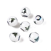 Christmas Opaque Glass Beads X-EGLA-R113-02E-1