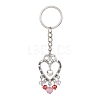 Alloy Heart & Glass Bead Pendant Keychain KEYC-JKC00621-1