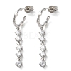 Rack Plating Brass Micro Pave Clear Cubic Zirconia Stud Earrings EJEW-A045-07P-1