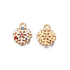 Christmas Rack Plating Alloy Enamel Pendants ENAM-N055-129-3
