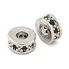 Rack Plating Brass Micro Pave Cubic Zirconia Spacer Beads KK-F089-39B-P03-1